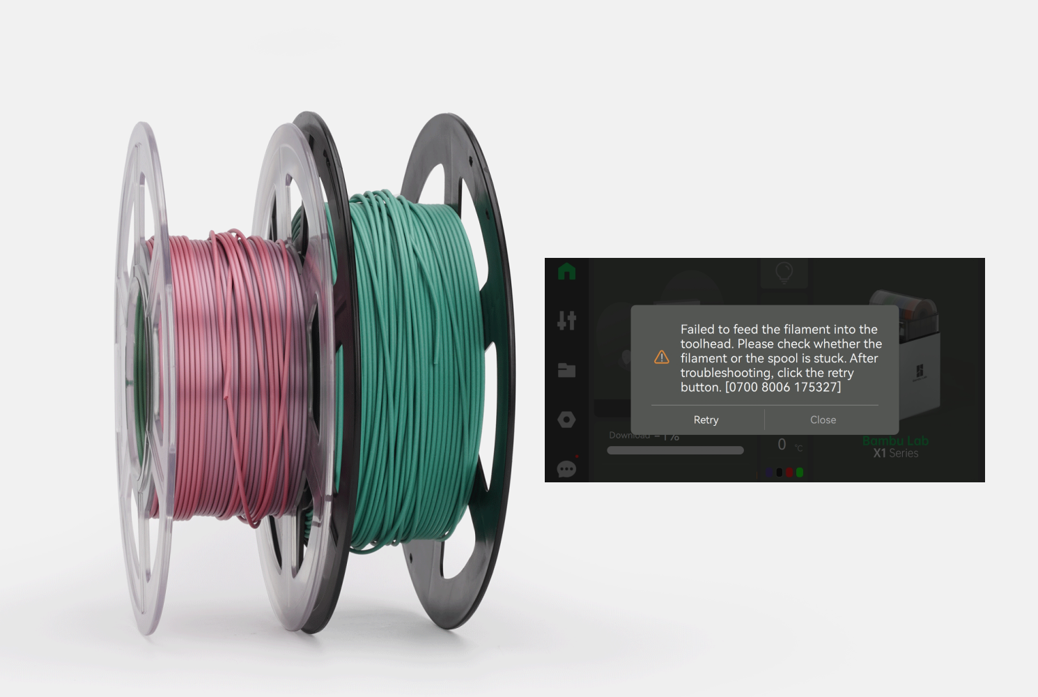 AMS filament elakadás felismerés